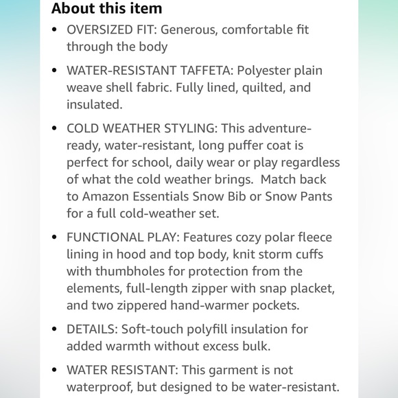 Girls Amazon Essentials Coat - Picture 10 of 11